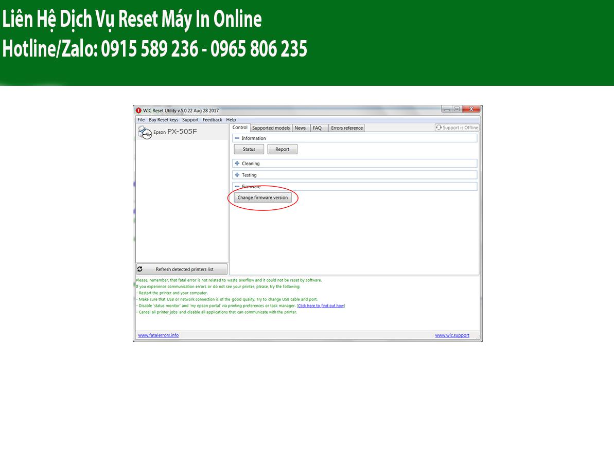 Key Firmware May In Epson PX-505F Step 2